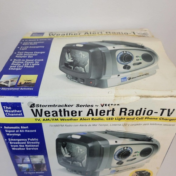 Vector Stormtracker Weather Alert Radio TV Led Light Phone Charger Exc Cond - Picture 12 of 16